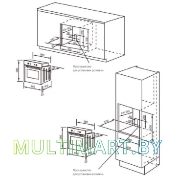 Электрический духовой шкаф Midea MO 78101 CX картинка 2